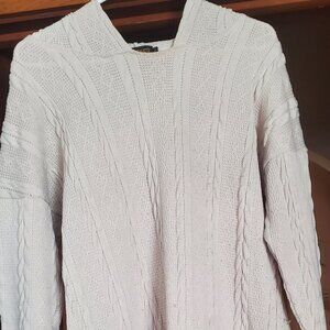 Cable knit hooded sweater